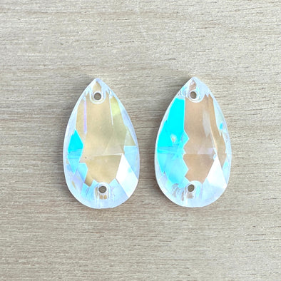 Crystal Cab - Teardrop - 11 x 18 mm - Crystal White Opal