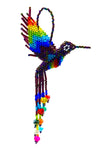 Beaded Hummingbird Ornament -  Dark Purple AB