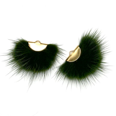 Fur Charm - 3 cm Semi-Circle - Dark Green