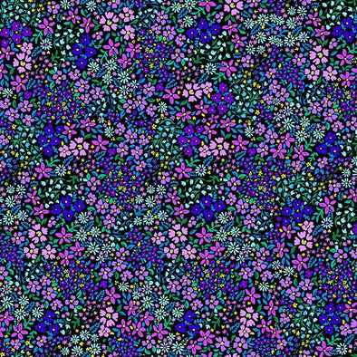 Cotton Fabric - Mini Floral Metallic