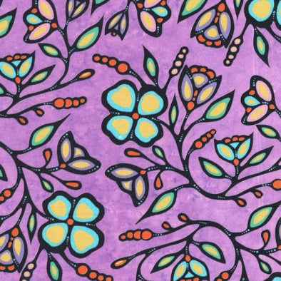 Cotton Fabric - Ojibway Florals 3 - Lavender
