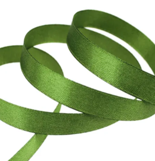 1/4" Double-Faced Satin Ribbon - Moss Green
