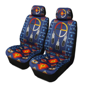 Auto Seat Covers - Medicine Wheel - Navy