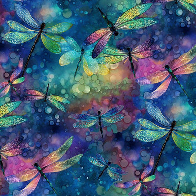 Cotton Fabric - Dragonfly Illusion - Fantasy