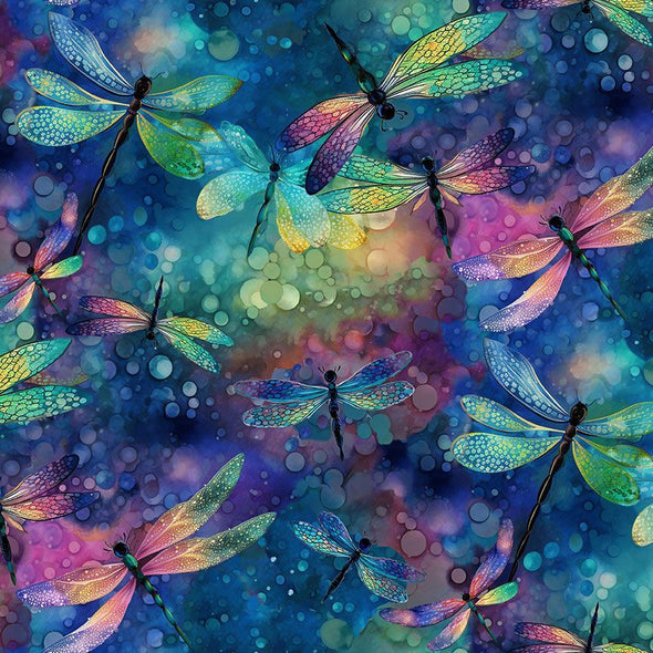 Cotton Fabric - Dragonfly Illusion - Fantasy