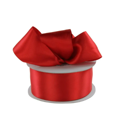 1" Double-Faced Satin Ribbon - Red