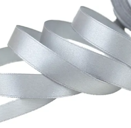 1/4" Double-Faced Satin Ribbon - Silver Grey