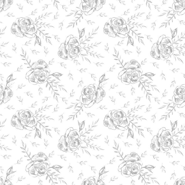 Cotton Fabric - Rosa - White