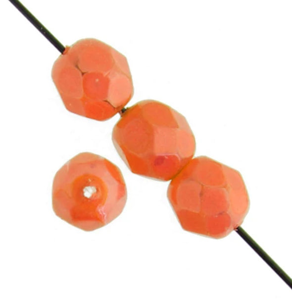 6 mm F/P Round - Apricot on Crystal