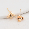Stud Earring Posts - 14k Gold Plated Bees