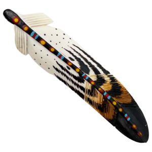 Bone Barrette - Painted Feather