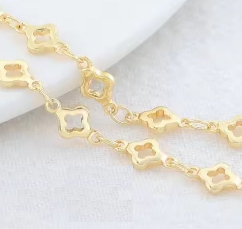 14k Gold Plated Chain - Cloverleaf