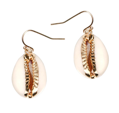 Cowrie Earrings - 18k Plated