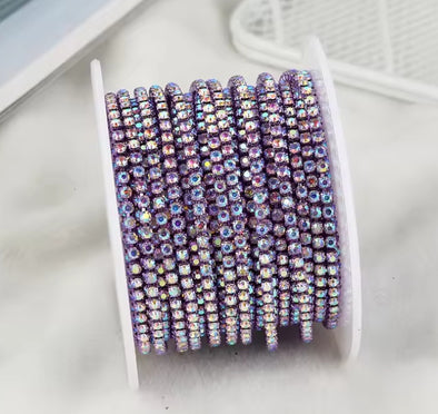 SS6 Metal Banding - Crystal AB on Violet