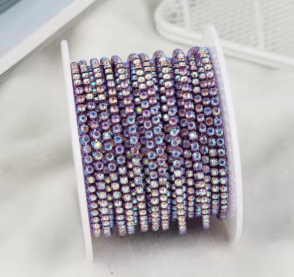 SS6 Metal Banding - Crystal AB on Violet