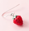 Earring & Necklace Set - Crystal Strawberries - Rhodium