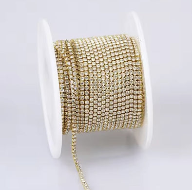 SS6 Metal Banding - Crystal on Gold