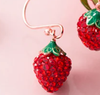 Earring & Necklace Set - Crystal Strawberries - Rose Gold