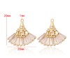 Metal Charms - Cubic Zirconia Fans - Gold