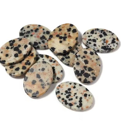 Stone Cab - Dalmation Jasper Ovals - 13 mm x 18 mm