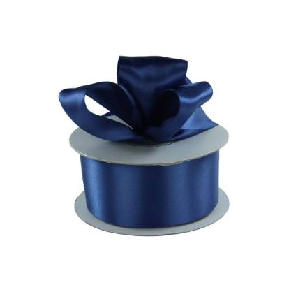 1" Double-Faced Satin Ribbon - Denim Blue