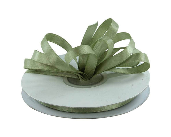 1/4" Double-Faced Satin Ribbon - Sage Green
