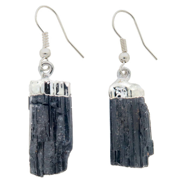 Rough Point Earrings - Black Tourmaline