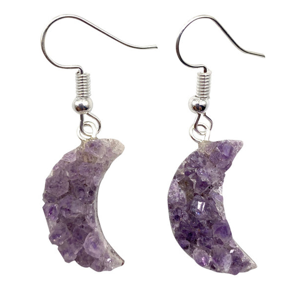 Geode Earrings - Amethyst Moons