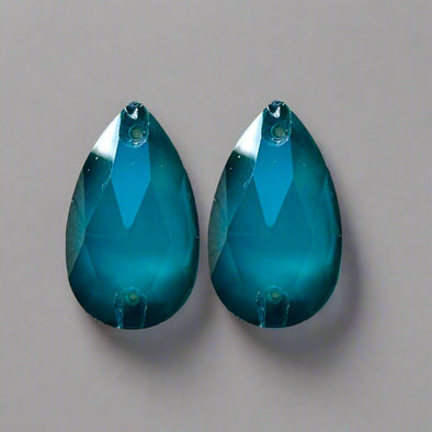 Crystal Cab - Teardrop - 11 x 18 mm - Emerald Matte Opal