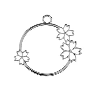 Jewelry Findings - Floral Hoops - Silver