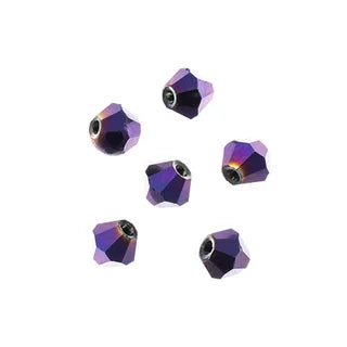 4 mm Crystal Bicone - Opaque Purple Iris