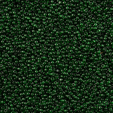 Preciosa Charlotte 11/0 - Christmas Green Transparent 50060 (Loose)