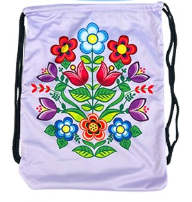 Drawstring Backpack - Algonquin Florals - Purple