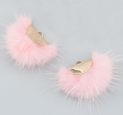 Fur Charm - 3 cm Semi-Circle - Baby Pink