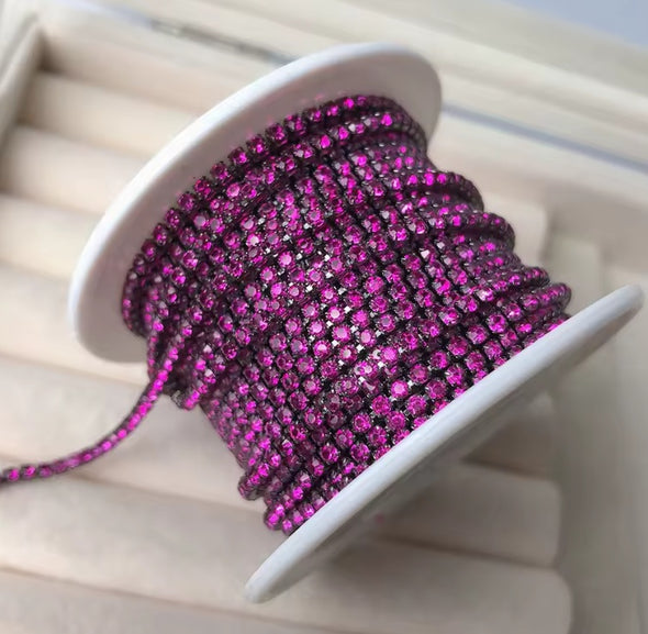 SS6 Metal Banding - Fuschia on Gunmetal