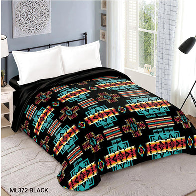 Reversible Cloud Queen - Southwest - Black/Sunset