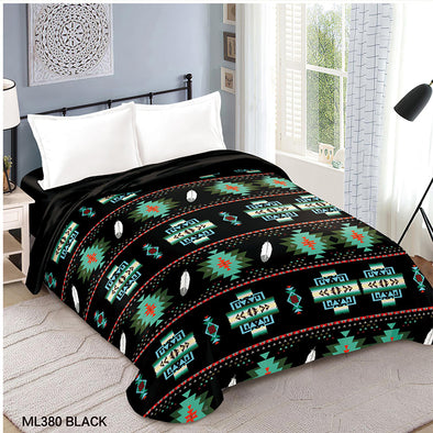Reversible Cloud Queen - Geo Feather - Black