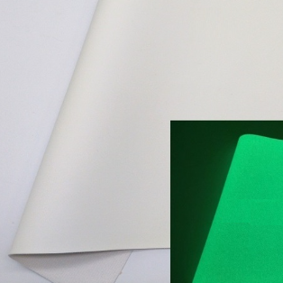 Leatherette/Vinyl Sheets - Glow in the Dark - White/Green
