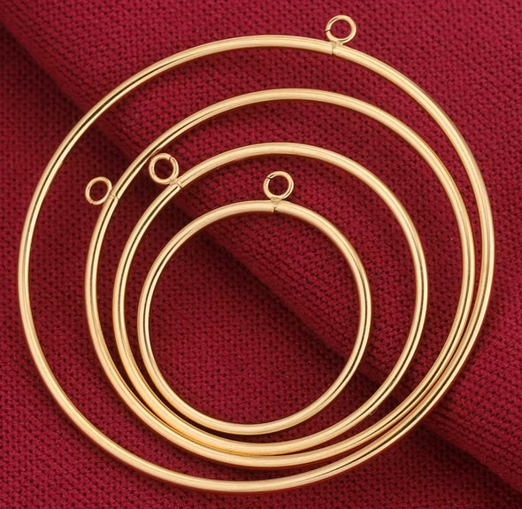 Jewelry Findings - Hoop Pendants - Gold - 20 mm