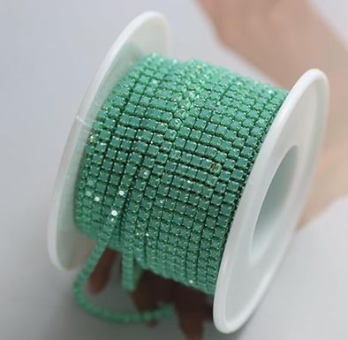 SS6 Metal Banding - Green Opal on Mint Green