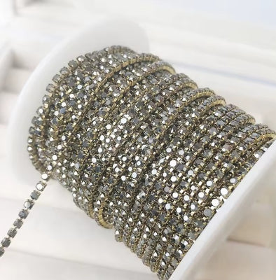 SS6 Metal Banding - Hematite on Gold