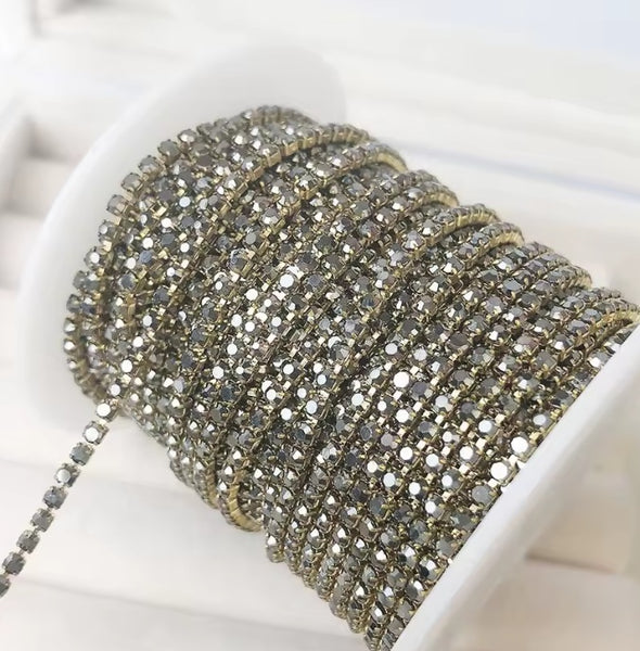 SS6 Metal Banding - Hematite on Gold