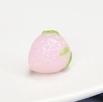 Glass Bead/Charm - Lampwork Strawberry - Pink