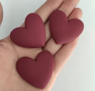 Acrylic Cab - XL Matte Hearts - Red