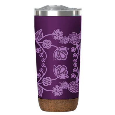 Cork & Stainless Steel Travel Mug - Ojibwe Florals
