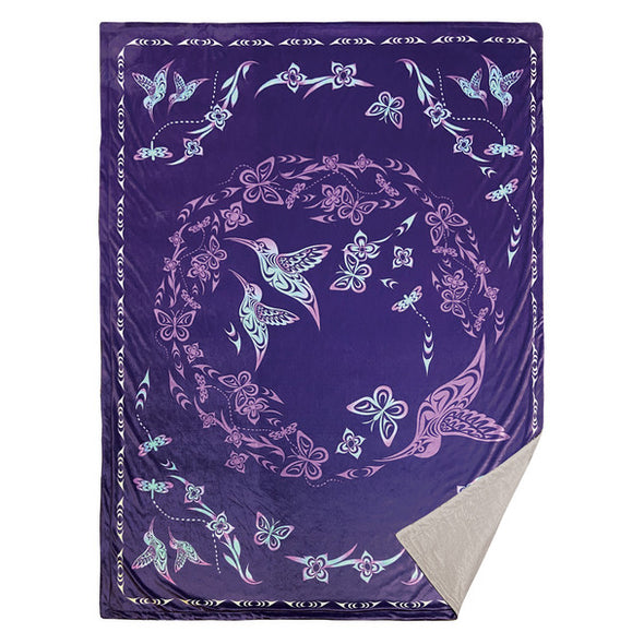 Velour Twin Blanket - Hummingbird