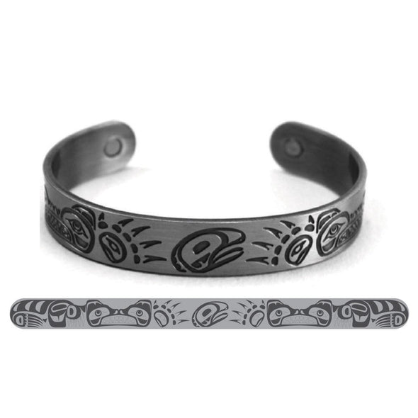 Engraved Brushed Silver Bracelet - Bears