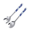 Porcelain Serving Bowl & Ceramic Stainless Servers Set - Hummingbird