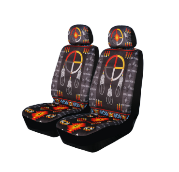 Auto Seat Covers - Medicine Wheel - Black