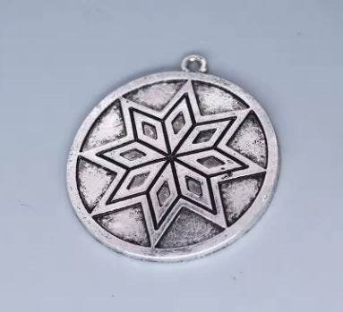 Metal Charms - Solid Mi'kmaq Star - Antique Steel